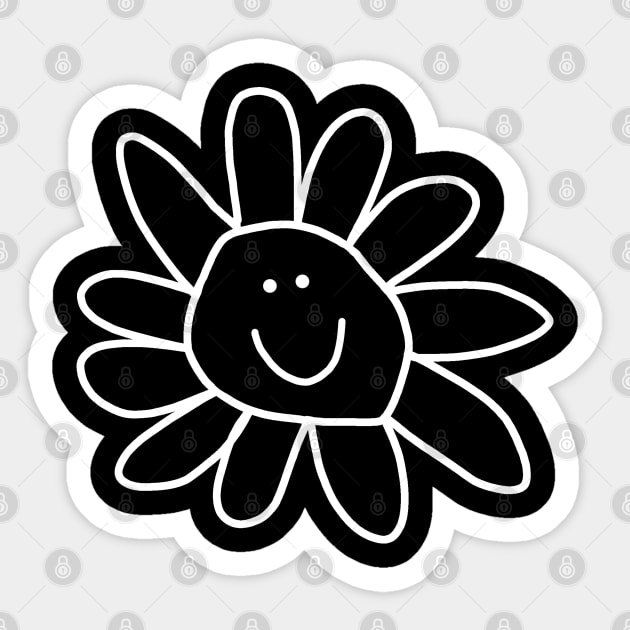 Daisy Doodle Flower in White Sticker by ellenhenryart